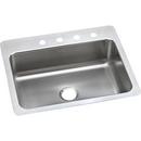 27 x 22 in. 4 Hole Stainless Steel Single Bowl Dual Mount Kitchen Sink in Lustrous Satin