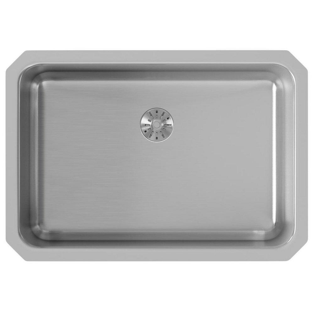 Elkay Lustertone 26-1/2 x 18-1/2 in. No Hole Stainless Steel Single Bowl Undermount Kitchen Sink 