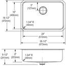 Elkay Lustertone 26-1/2 x 18-1/2 in. No Hole Stainless Steel Single Bowl Undermount Kitchen Sink 