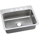 27 x 22 in. 5-Hole 1-Bowl Dual Mount 304 Stainless Steel Kitchen Sink with Center Drain in Brilliant Satin