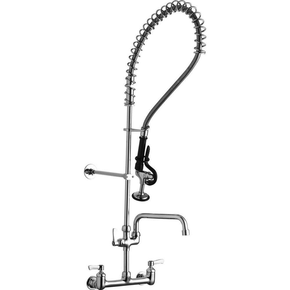 Elkay Polished Chrome Two Lever Handle Wall Mount Service Faucet 
