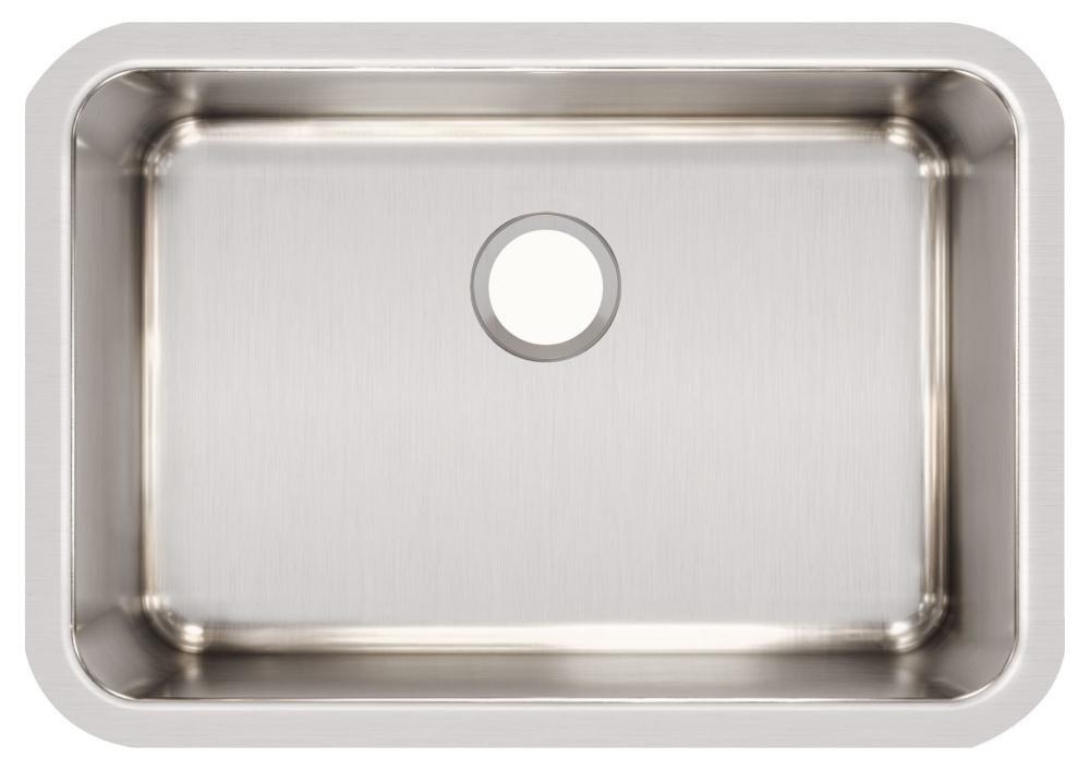 Elkay Lustrous Satin 26-1/2 x 18-1/2 in. No Hole Stainless Steel Single Bowl Undermount Kitchen Sink 