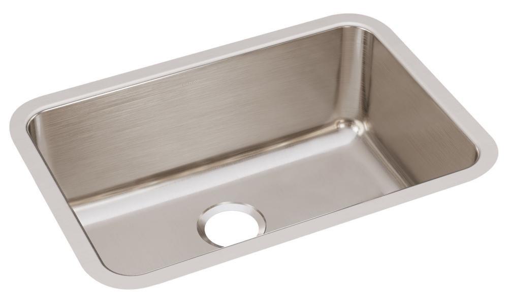 Elkay Lustrous Satin 26-1/2 x 18-1/2 in. No Hole Stainless Steel Single Bowl Undermount Kitchen Sink 