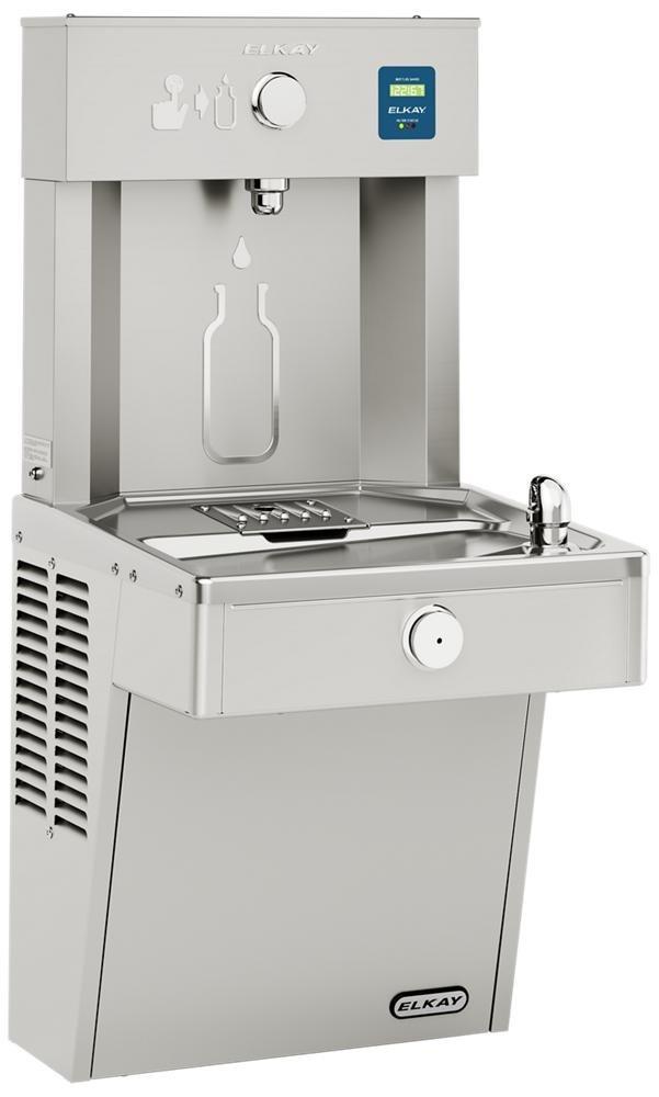 Elkay Stainless Steel 38-13/16 in. Bottle Filling Station with Single Vandal-Resistant Cooler 