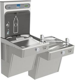 Filtered Refrigerated High Efficiency Bottle Filling Station with Bi-Level Water Cooler (Vandal Resistant)