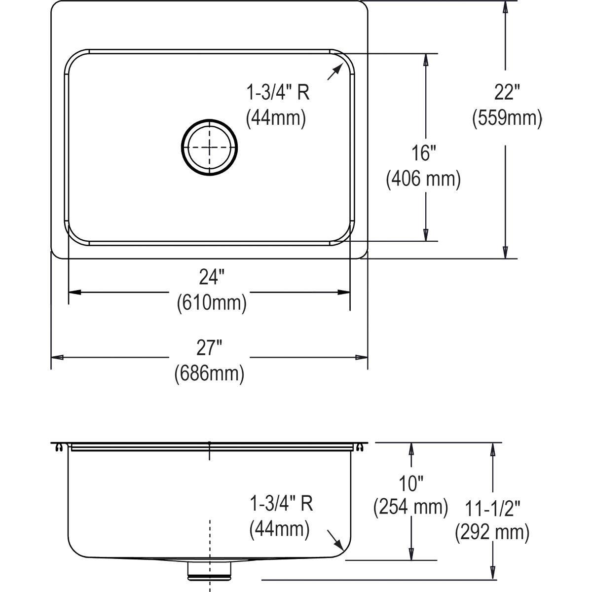 *NLA *CVR* GOURMET SLIM RIM PD SINK 