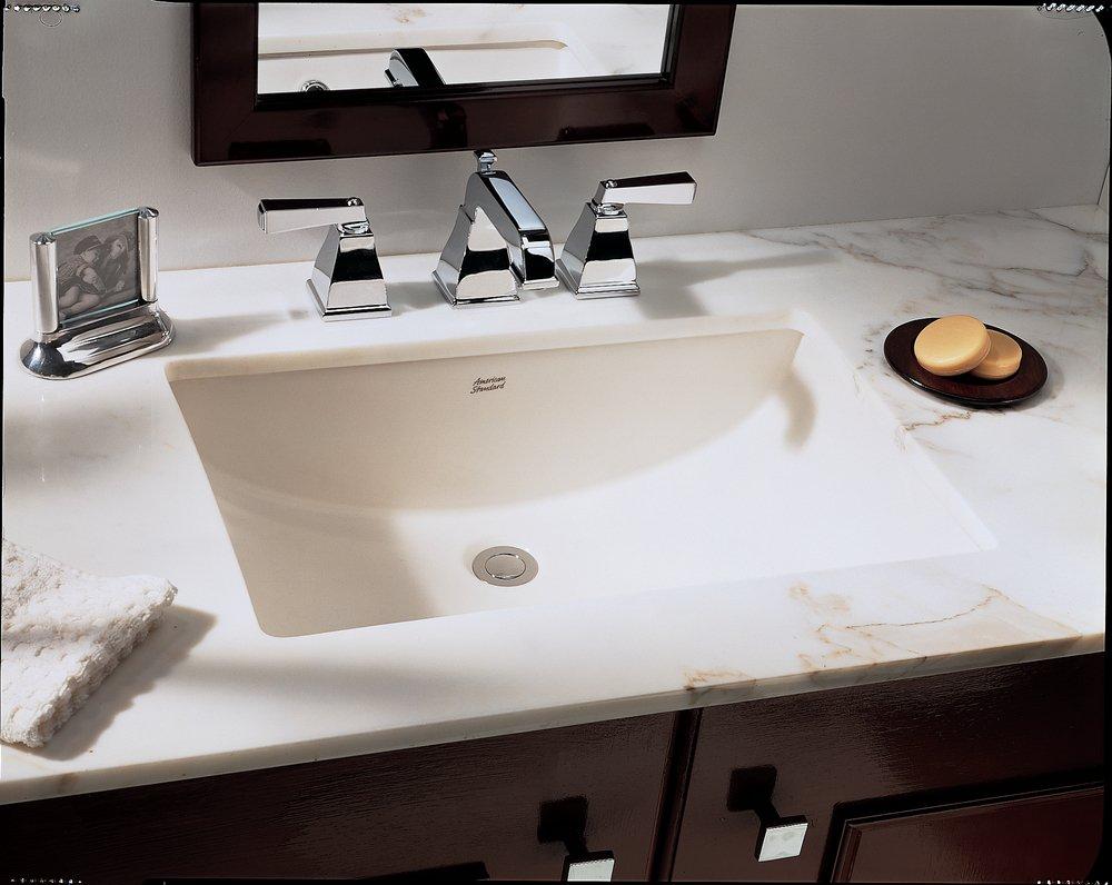 American Standard White Undermount Bathroom Sink with Overflow 