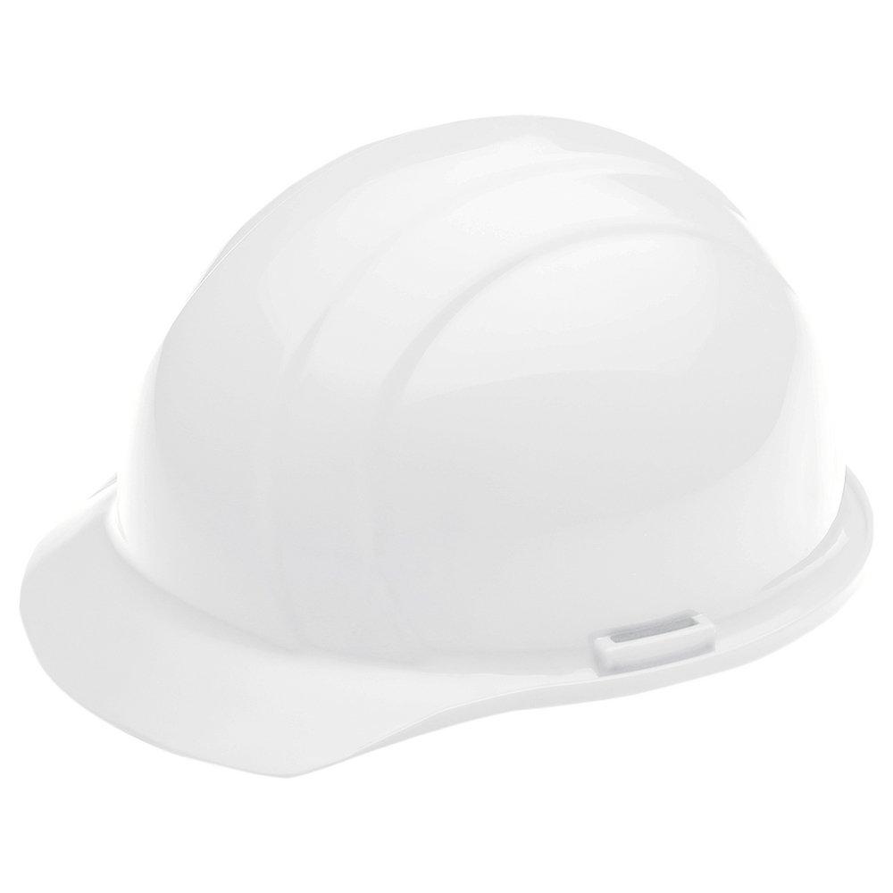 ERB Safety White Cap Style Hard Hat with 4-Point Ratchet Suspension 