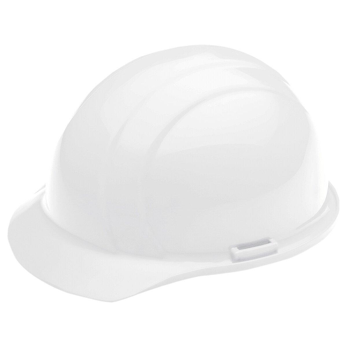 ERB Safety White Cap Style Hard Hat with 4-Point Ratchet Suspension 
