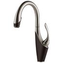Single Handle Pull Down Kitchen Faucet in Cocoa Bronze/Stainless Steel