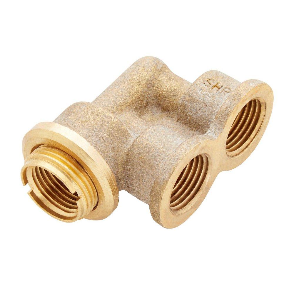Signature Hardware Rough Brass Twin Elbow for Thermostatic Valve 