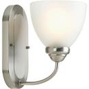 Progress Lighting Brushed Nickel 100 W 9 in. 1-Light Medium Bath Bracket Wall Sconce 