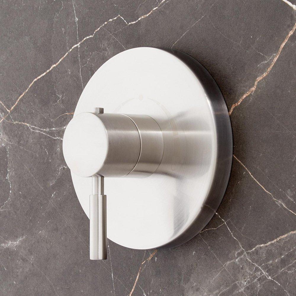 Signature Hardware Brushed Nickel Thermostatic Valve Trim Only with Single Lever Handle 
