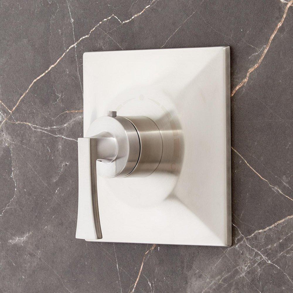 Signature Hardware Brushed Nickel Single Lever Handle Thermostatic Valve Trim 