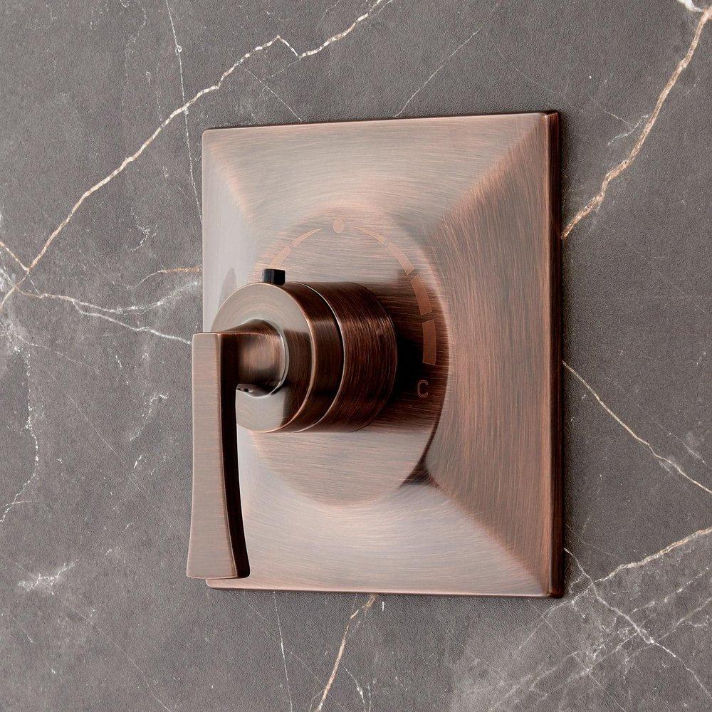 Signature Hardware Oil Rubbed Bronze Single Lever Handle Thermostatic Valve Trim 