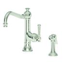 Single Handle Kitchen Faucet with Side Spray in Polished Nickel - Natural
