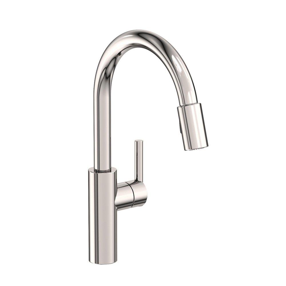 Newport Brass Polished Nickel - Natural Pull Down Kitchen Faucet 