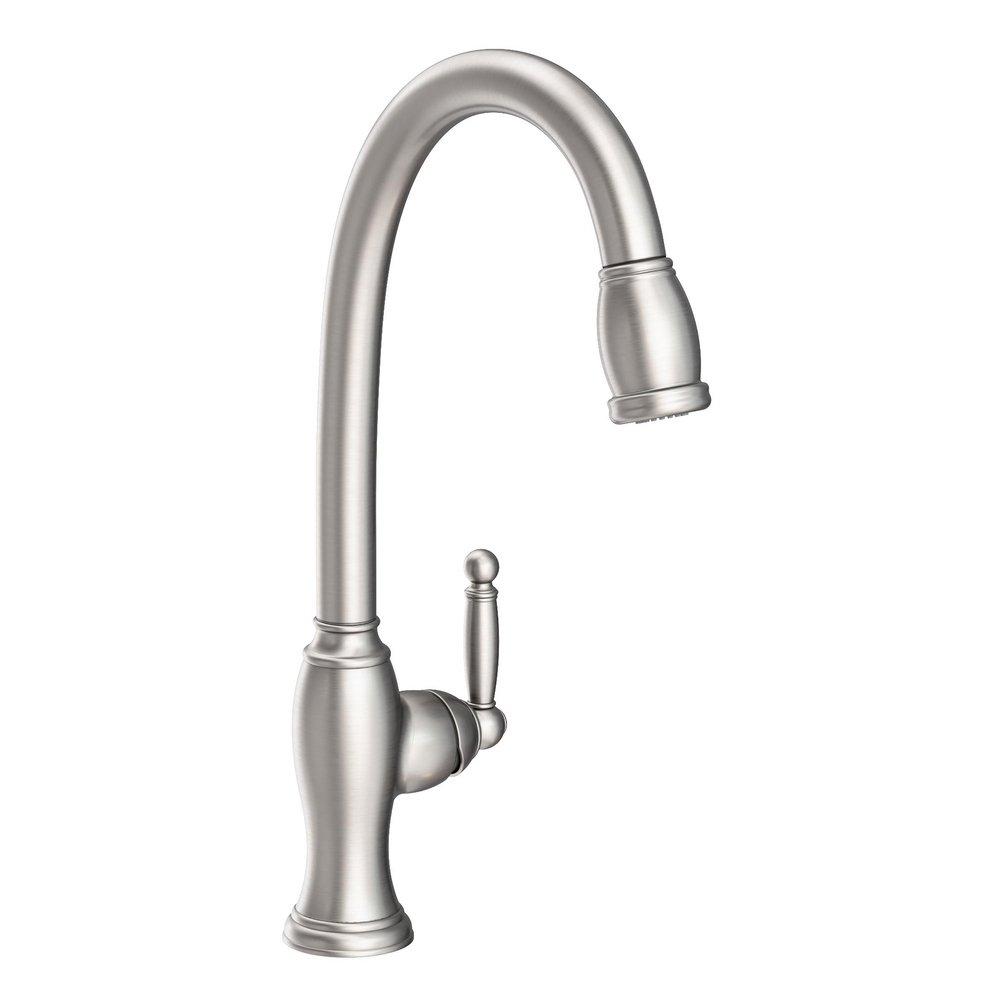 Newport Brass Stainless Steel - PVD Single Handle Pull Down Kitchen Faucet 