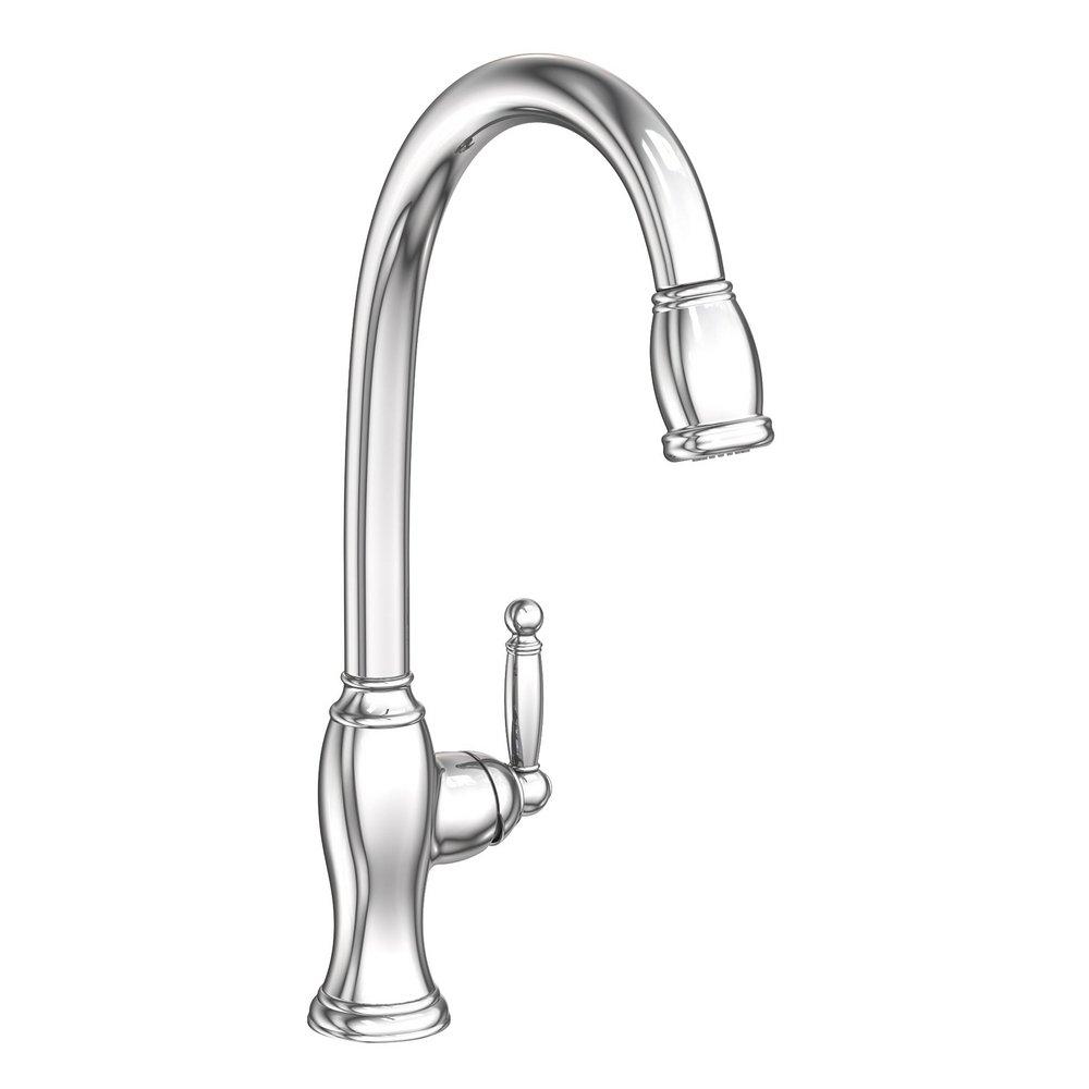 Newport Brass Polished Chrome Single Handle Pull Down Kitchen Faucet 