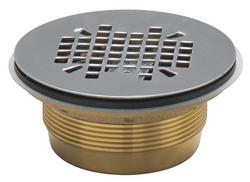 2 in. No Caulk Bronze and Brass Stainless Steel Shower Drain