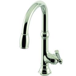 Single Handle Pull Down Kitchen Faucet in Polished Nickel - Natural