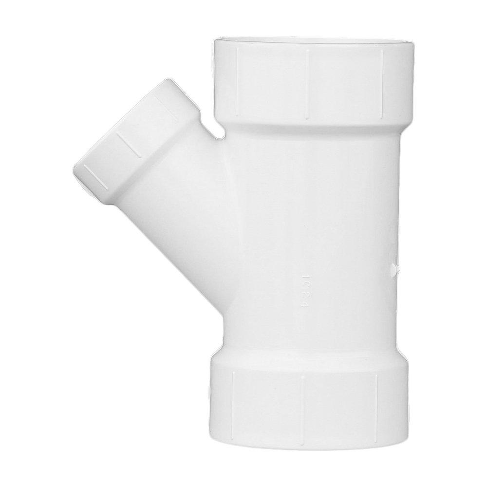 White PVC DWV Wye 