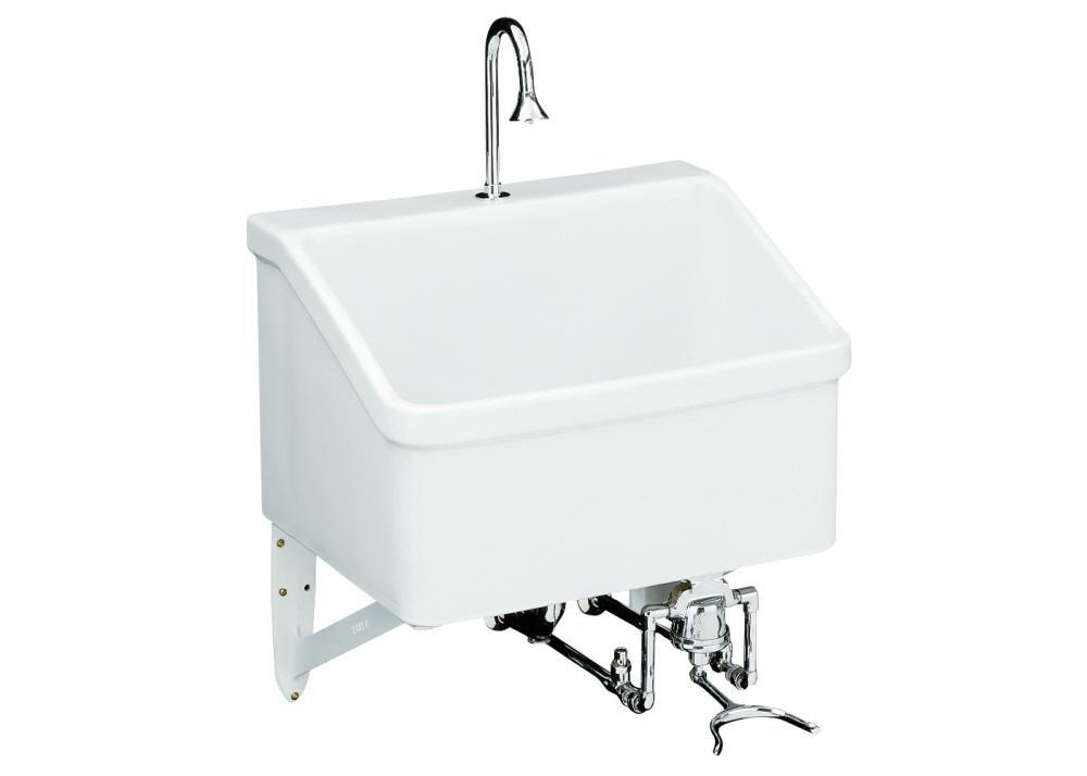 KOHLER White 28 x 22 in. Wall Mount Laundry Sink 