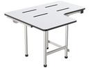 Wingits&reg; White 28 x 22-1/2 in. Reversible L-Shaped Shower Seat with Fold Down Legs 