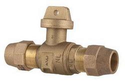 1 in. Grip Joint Brass Ball Curb Valve