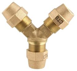 1 x 3/4 x 3/4 in. Grip Joint Brass Reducing Branch Wye