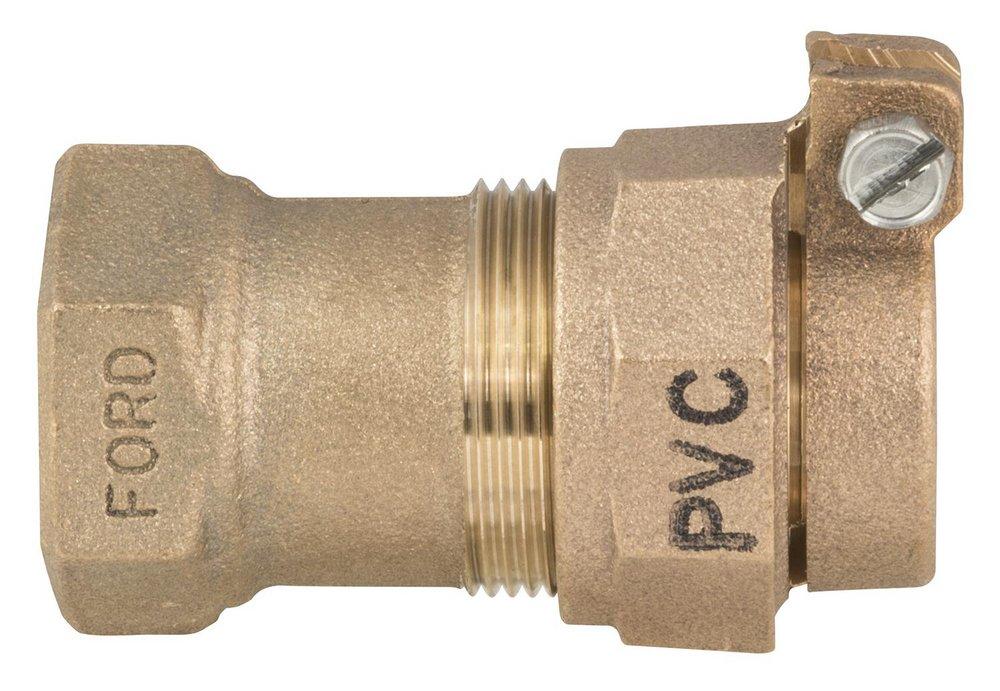 Ford Meter Box Female Copper Threaded x PVC Pack Joint Brass Coupling 