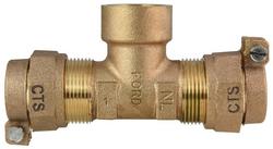 1 in. Pack Joint x FIP Water Service Brass Tee