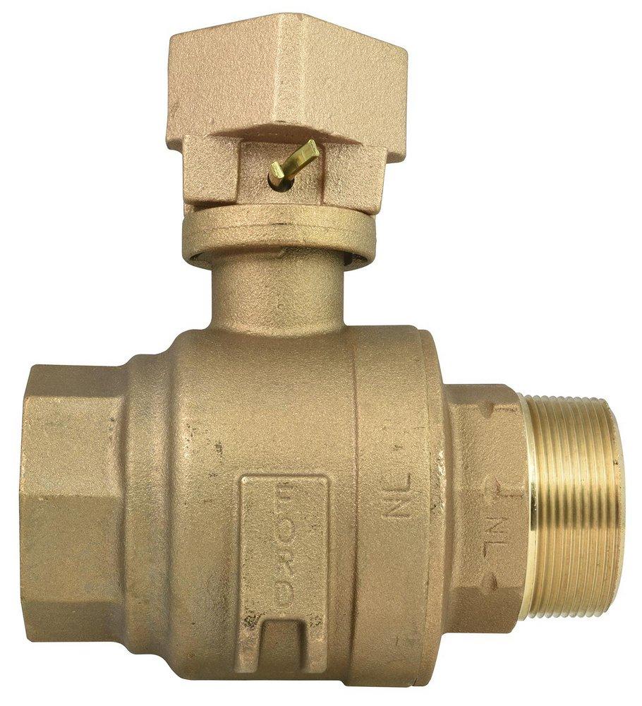 Ford Meter Box 2 in. MIP x FIP Water Service Brass Ball Valve Curb