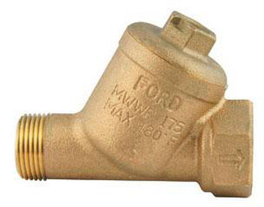 Ford Meter Box MIPT x FIPT Brass Straight Single Check Valve 