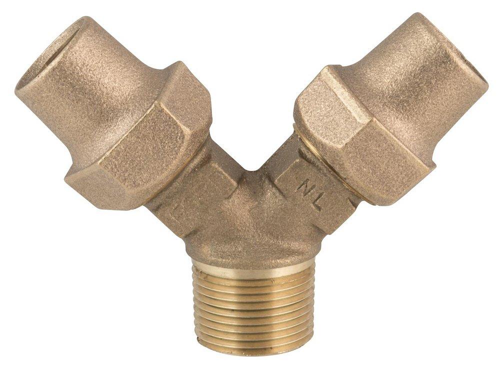 Ford Meter Box Flared x MIPT Flared Brass Wye Branch 