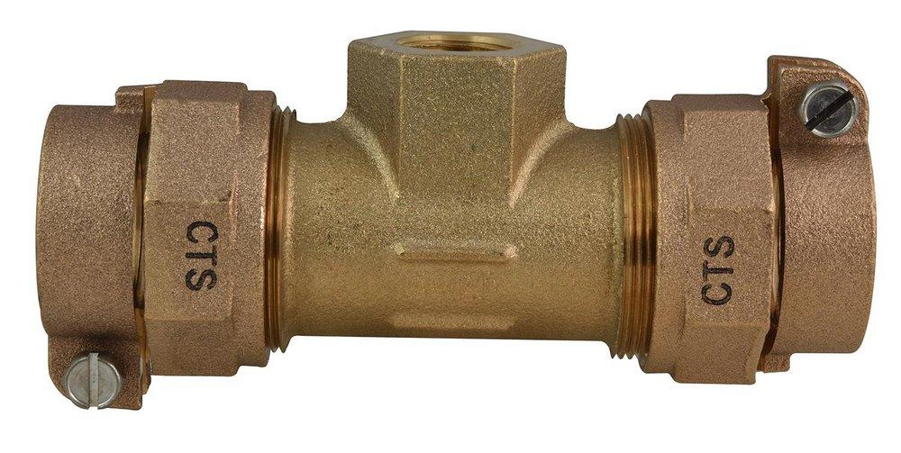 Ford Meter Box Pack Joint x Pack Joint x FIPS Brass Reducing Tee 