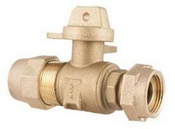 1 x 3/4 in. Grip Joint x Meter Swivel Nut Brass Straight Ball Meter Valve