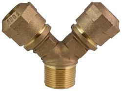 1 x 3/4 x 3/4 in. MIPT x Quick Joint x CTS Brass Wye Branch