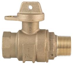 1 in. MIPT x FIPT Brass Ball Valve Curb Stop