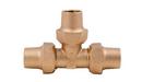 3/4 x 3/4 x 1 in. Flared Copper Water Service Brass Reducing Tee