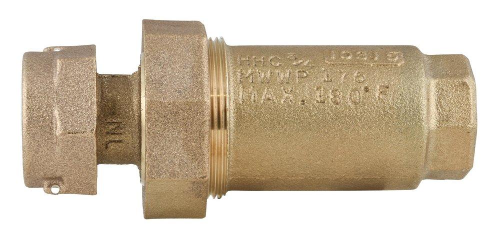 Ford Meter Box Meter Swivel x FIP Brass Straight Dual Cartridge Check Valve 