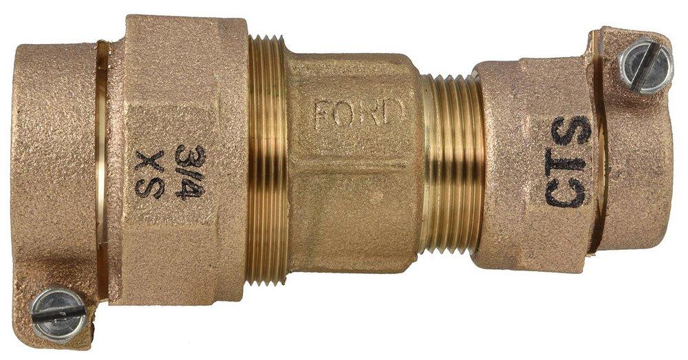 Ford Meter Box 3/4 in. Pack Joint x CTS Pack Joint Brass Straight Coupling 