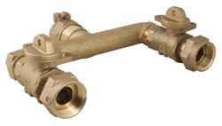 1 x 3/4 x 3/4 in. Pack Joint x Meter Swivel Nut x Meter Swivel Nut Brass Reducing Branch Assembly