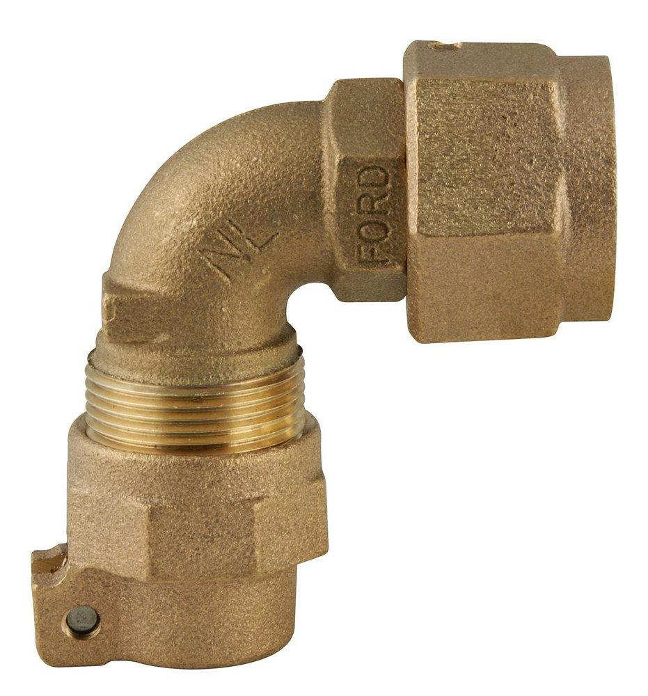 Ford Meter Box Female Copper Threaded x Pack Joint Brass Straight 90 Degree Bend 