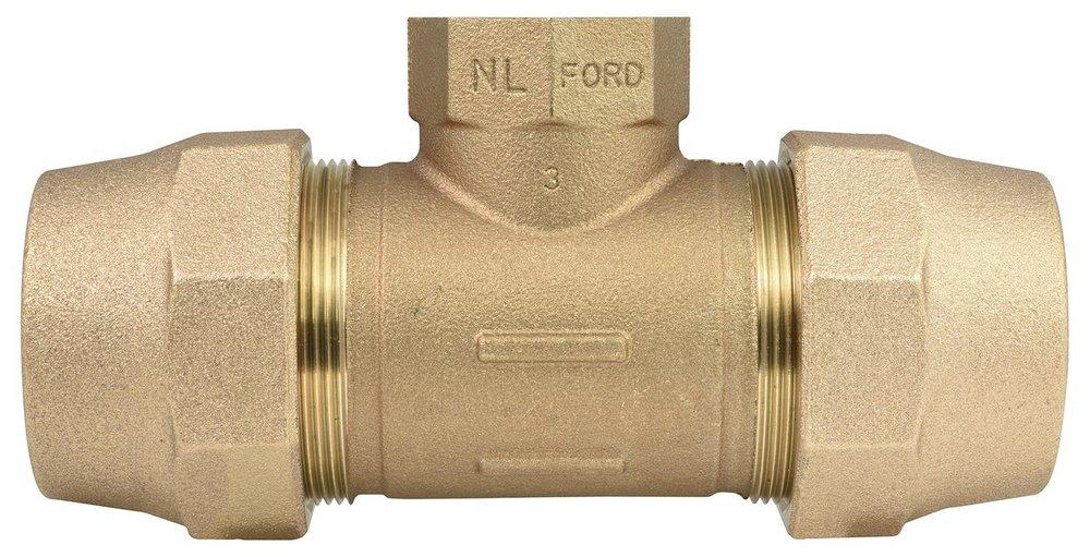 Ford Meter Box Grip Joint x FIP Water Service Brass Reducing Tee 