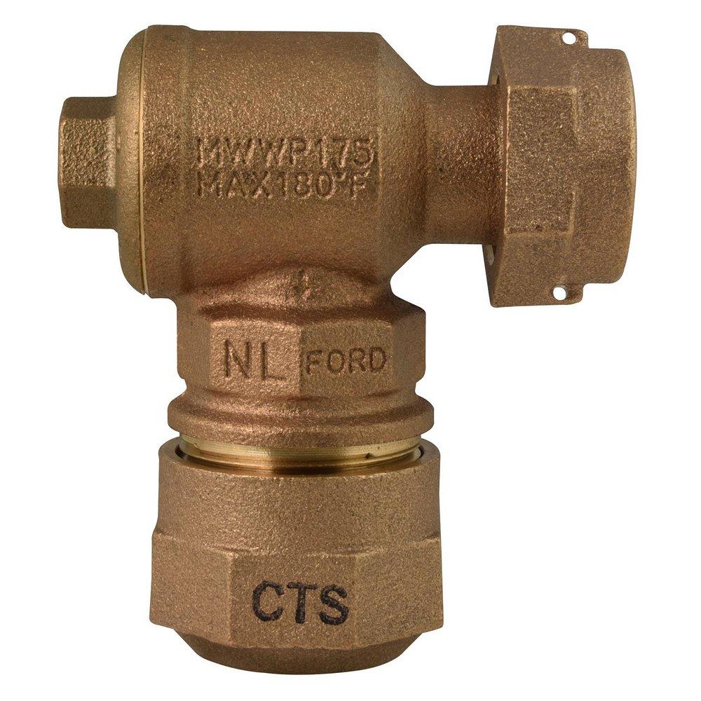 Ford Meter Box Meter Swivel x Quick Joint Brass Single Angle Check Valve 