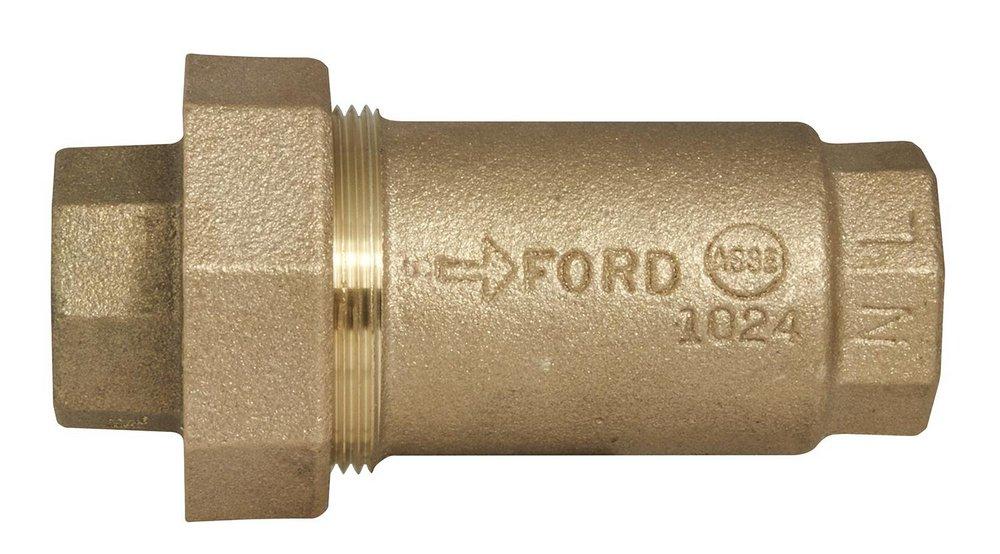 Ford Meter Box FIP Brass Straight Dual Cartridge Check Valve 