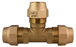 1 in. Grip Joint Water Service Brass Tee