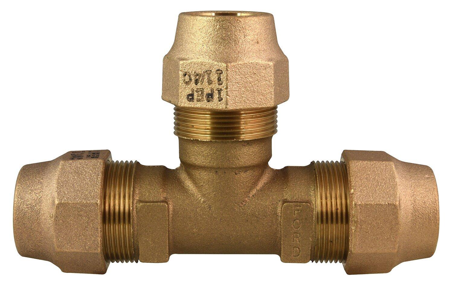 Ford Meter Box Grip Joint Water Service Brass Tee 