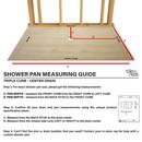 Tile Redi USA Polished Chrome 34 in. Triple Curb Shower Base with Center Drain 